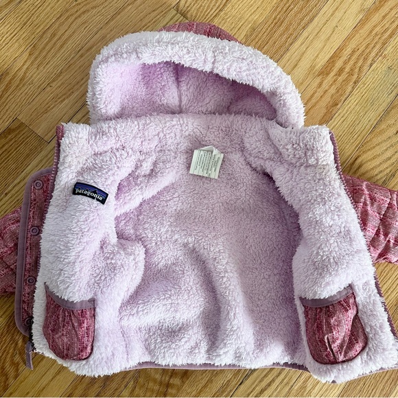 Patagonia Baby Reversible Pink Puffer Jacket 3-6 months - Picture 3 of 4